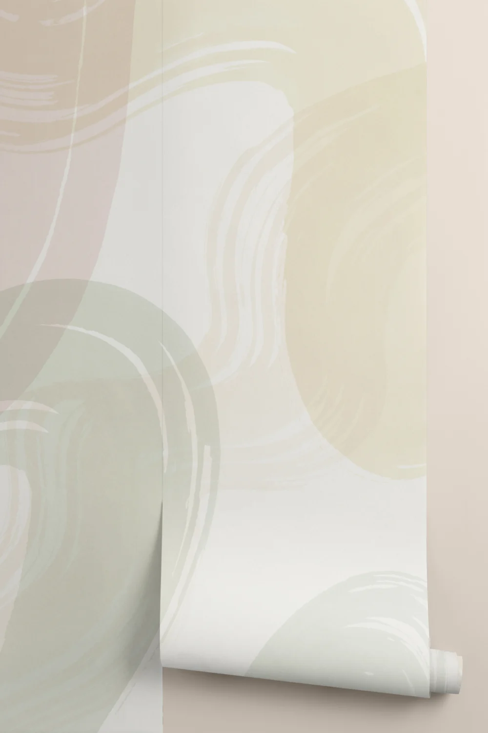Pastel Abstract Swirl Brush Strokes Mural