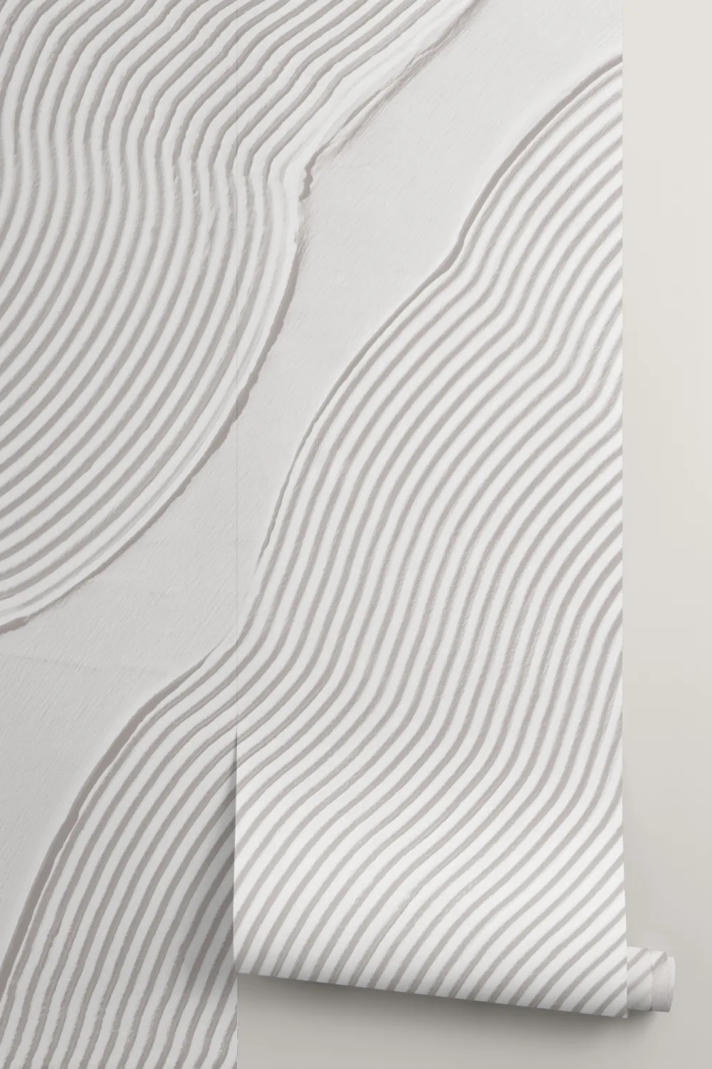 Fototapet cu linii abstracte sculptate neutre