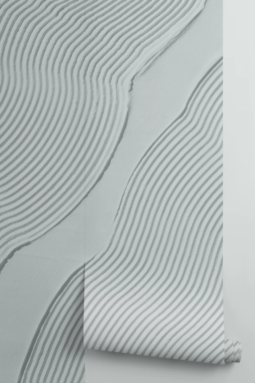 Carta da parati blu con linee astratte scolpite