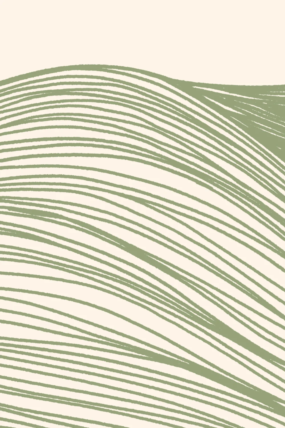 Papier peint panoramique lignes ondulées vertes