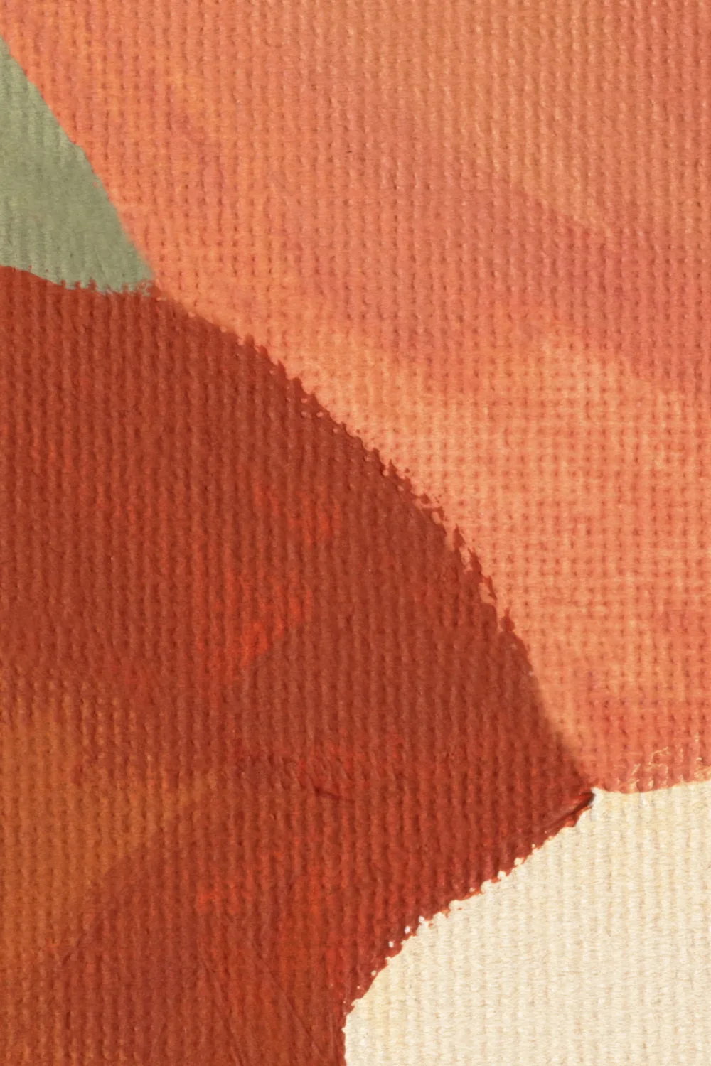 Painted Abstract Shapes Mural in Earthy Terracotta