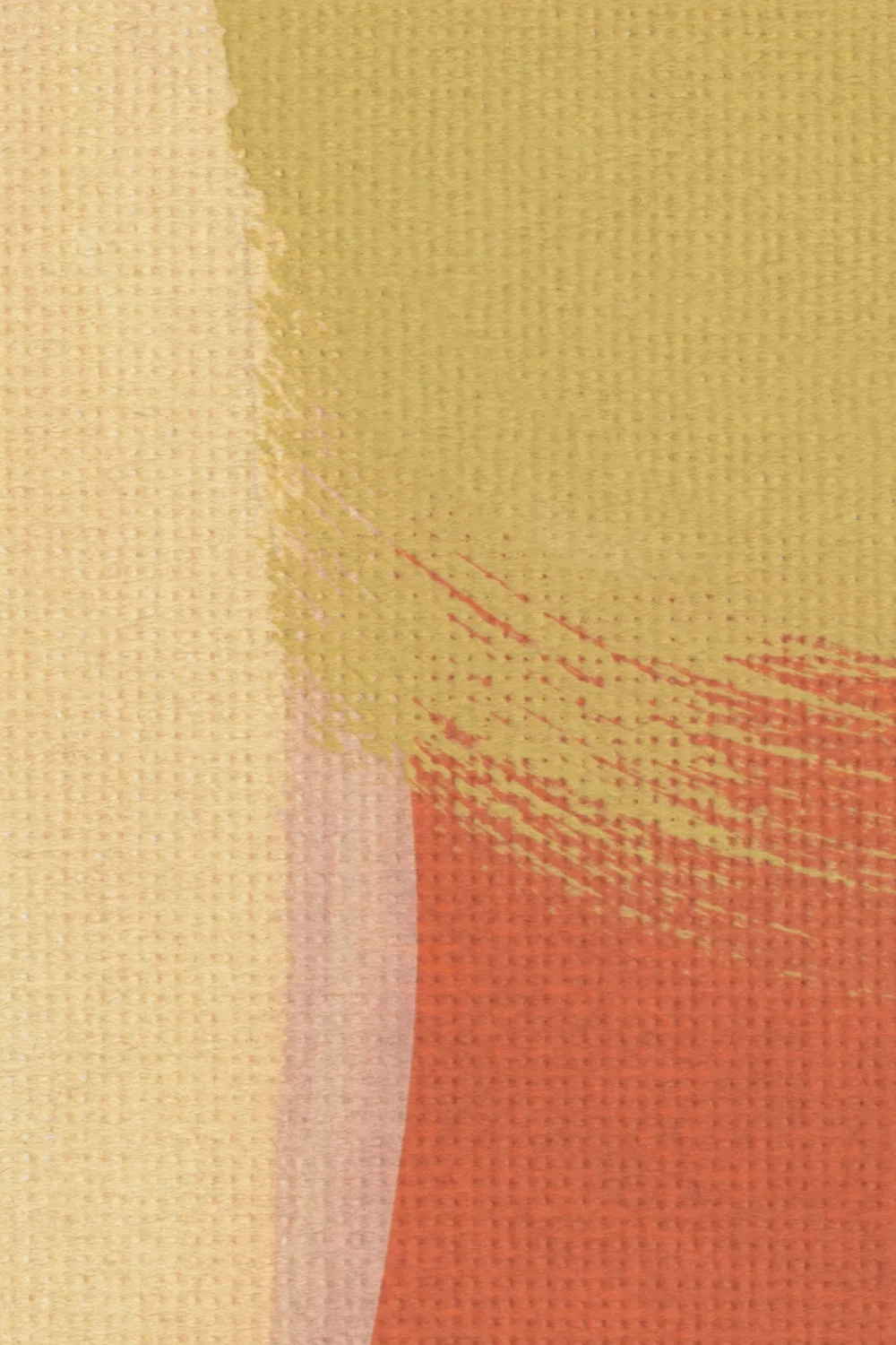 Geschilderde vet abstracte muurschildering in warm terracotta