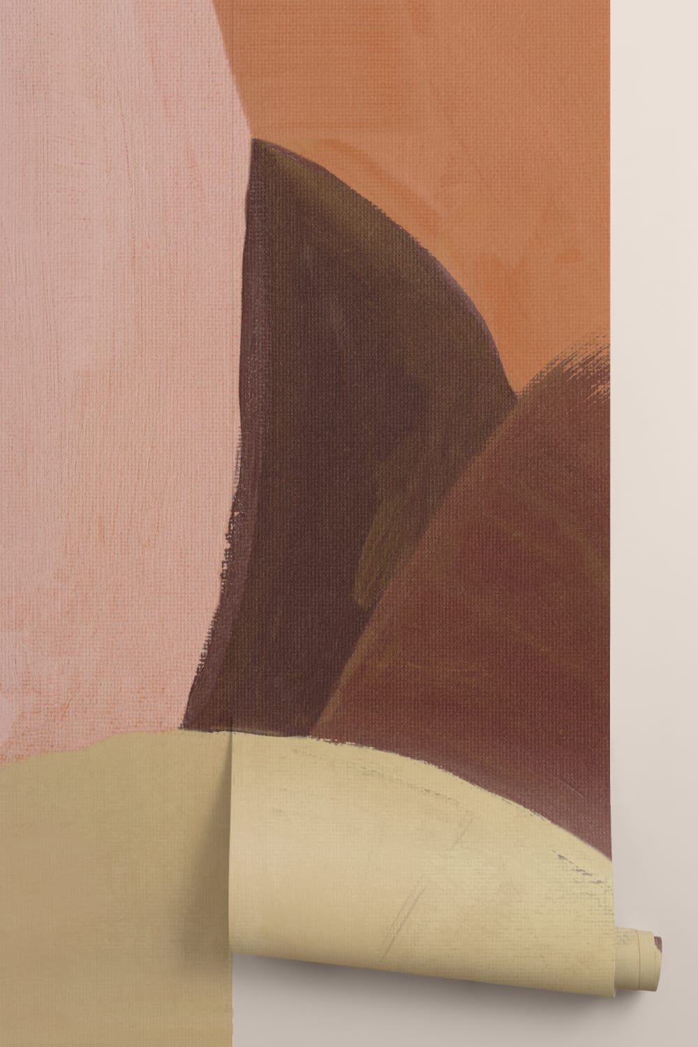 Painted Bold Abstract Mural in Rich Earthy Tones