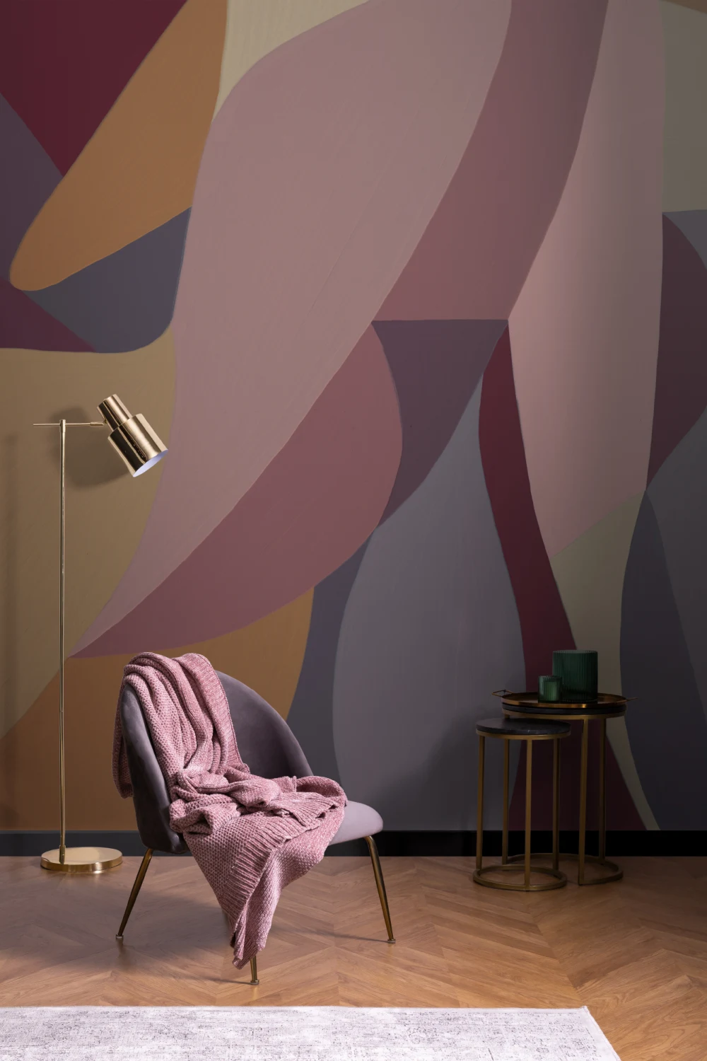 Formă feminină Forme abstracte Murale în violet și ocru