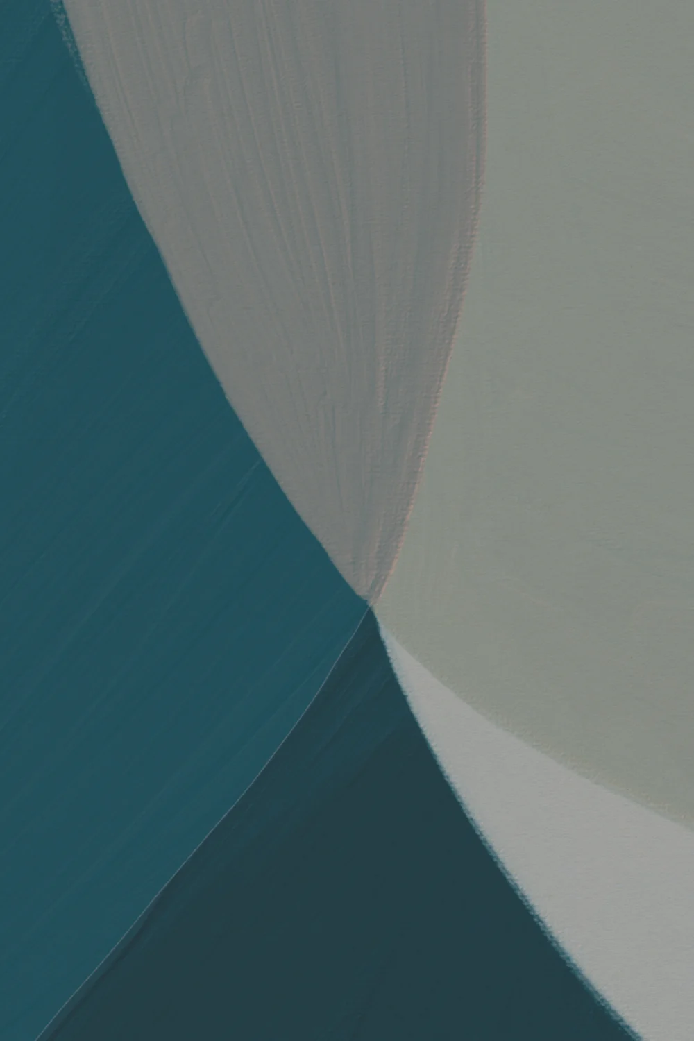 Female Form Abstract Shapes Mural in Blue