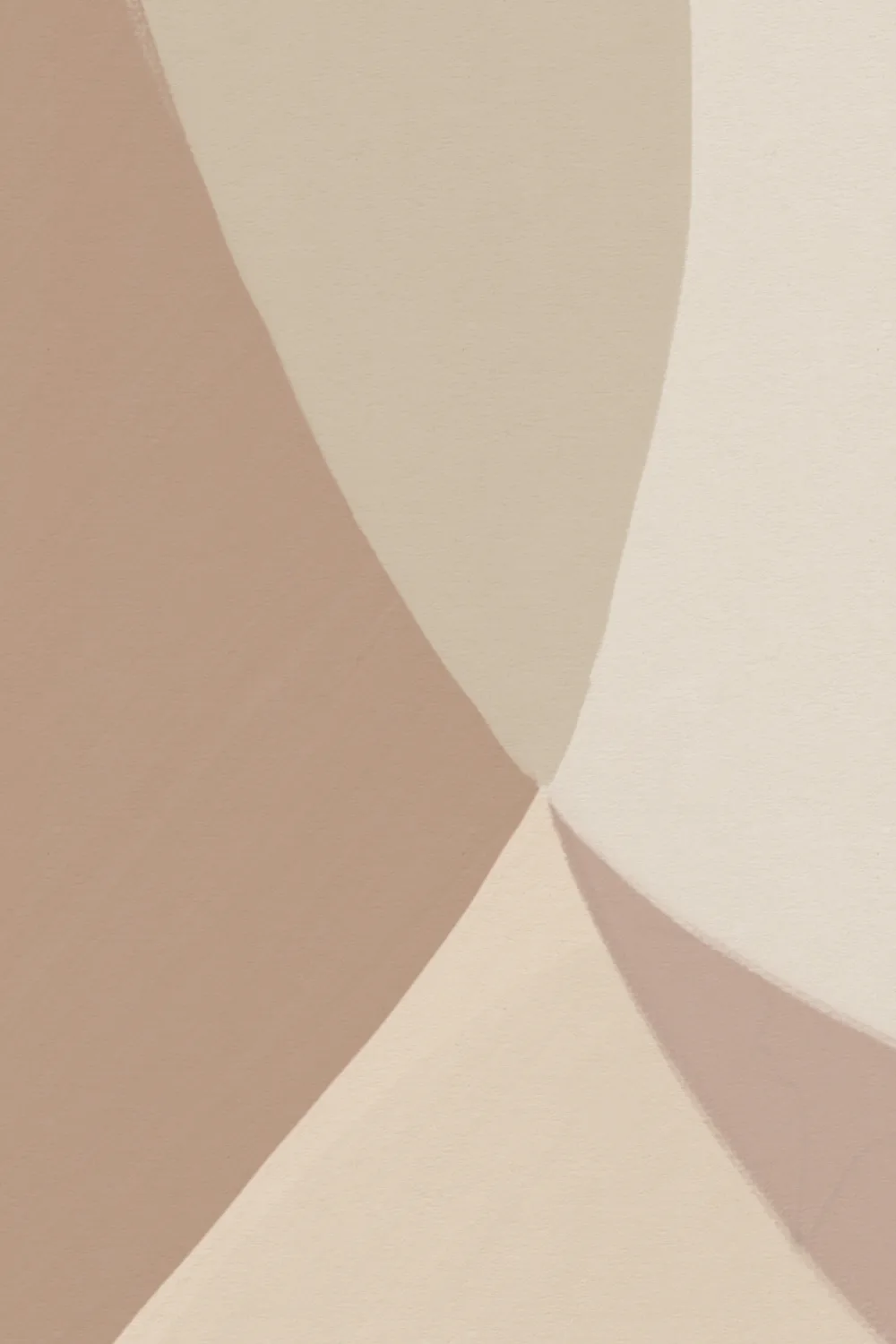 Female Form Abstract Shapes Mural in Neutral
