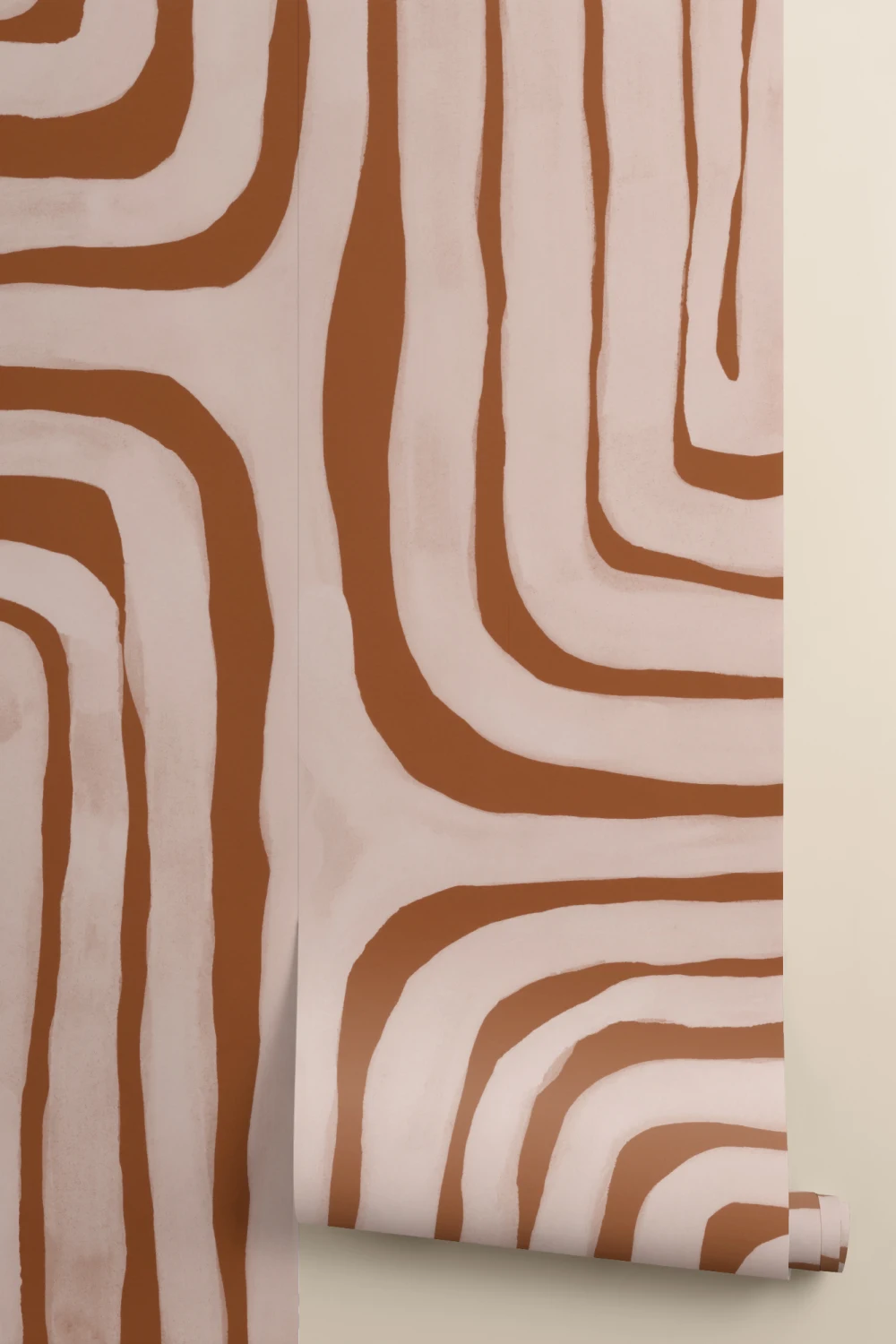 Papier peint panoramique du labyrinthe en terre cuite peint à la main