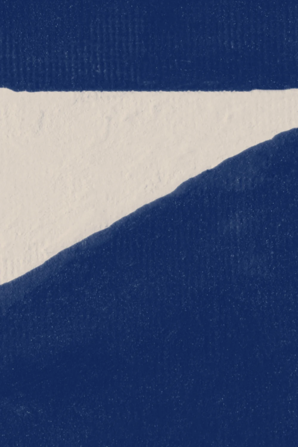 Gedurfde Minimal Abstracte Vormen Muurschildering in Blauw met Gipsstructuur Effect