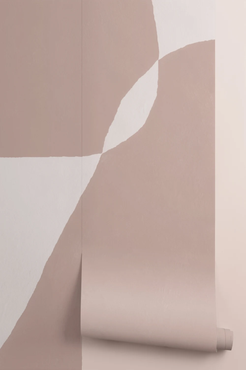 Moderne Fototapete mit Gips-Effekt und abstrakten Formen in Rosa-Tönen