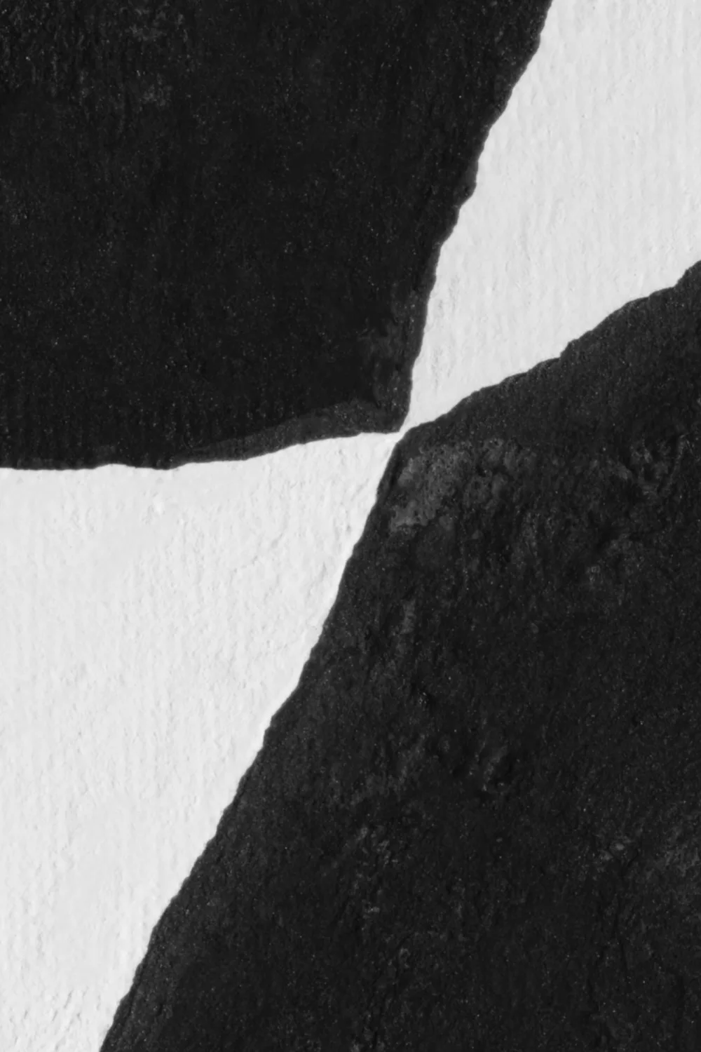 Moderne Fototapete mit Gips-Effekt und abstrakten Formen in Schwarz und Weiß