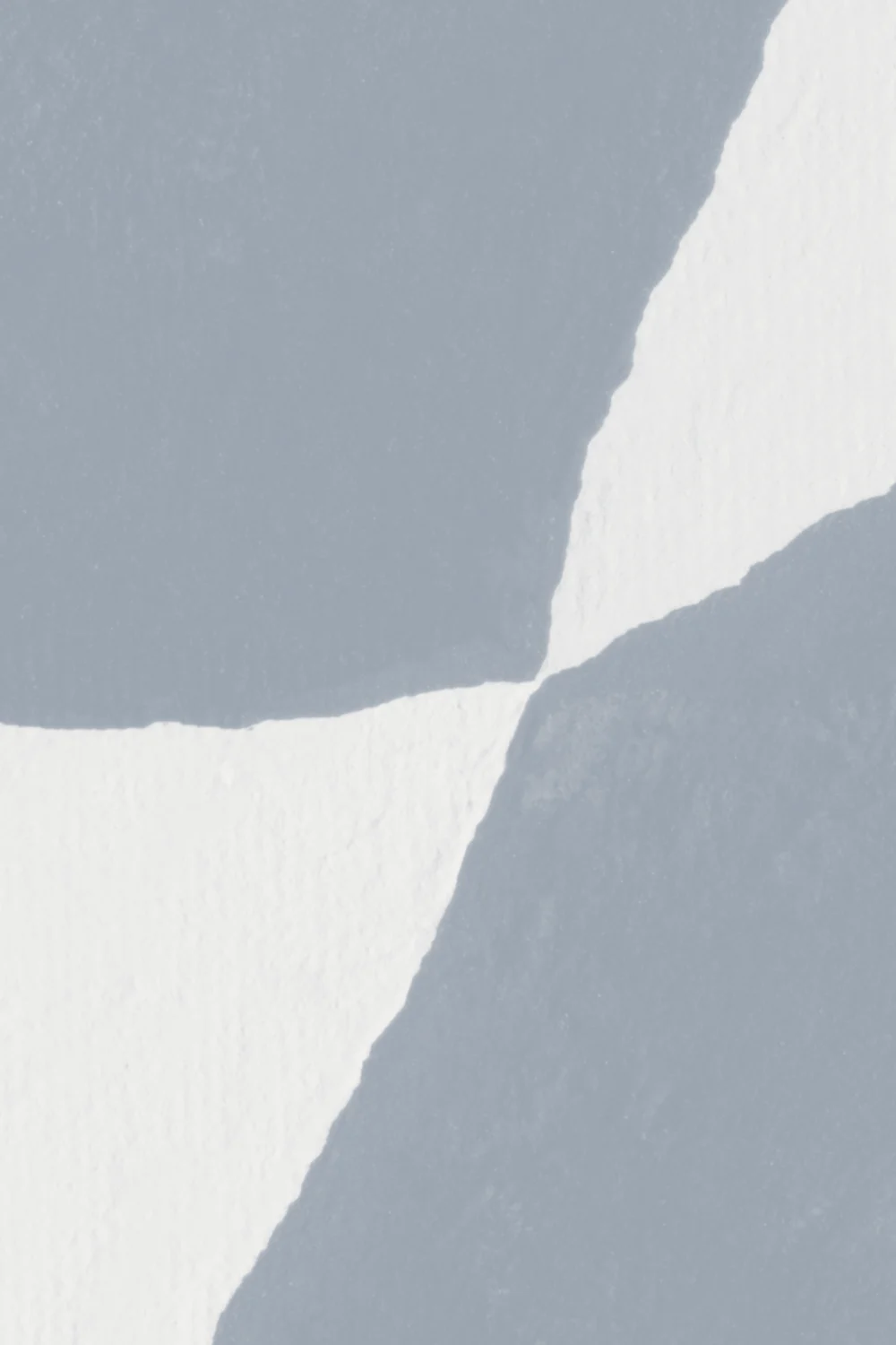 Modern Plaster-Effect Abstract Shapes Wall Mural in Blue and White