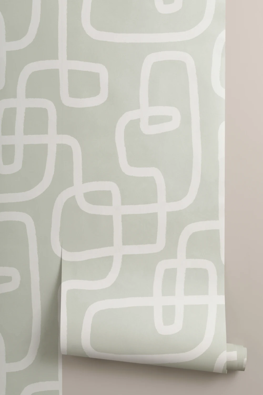 Groen Abstract Lijnen Herhaal Patroon Behang