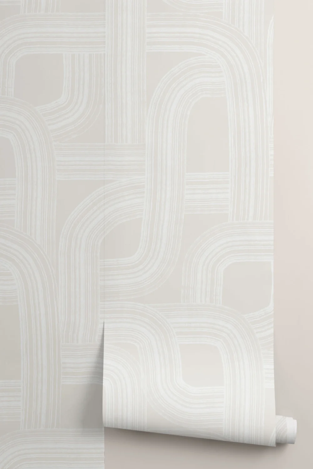 Calm Cream Minimalist Lines Fototapet