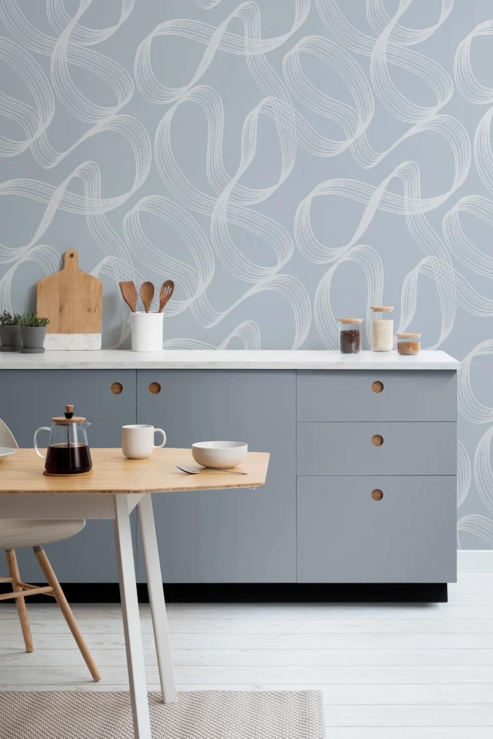 Albastru 3D efect model de perete Mural