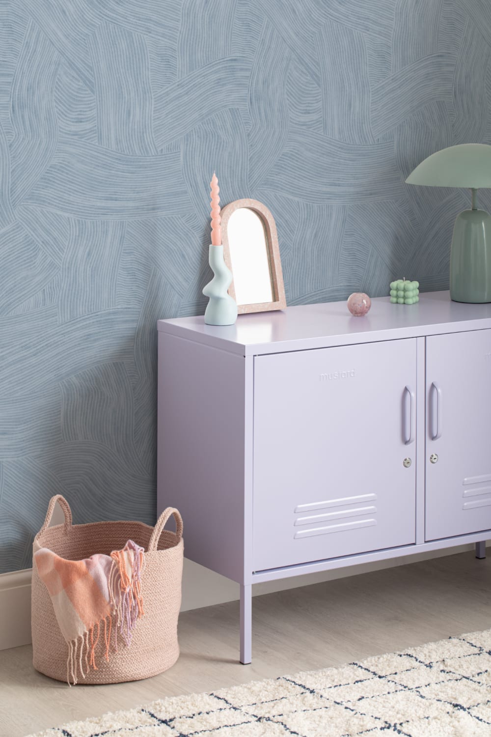 Papel de parede do Blue Layered Curved Shapes
