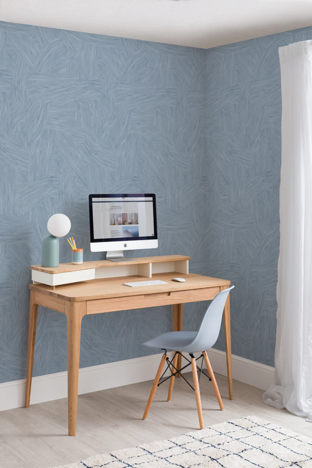 Papel de parede do Blue Layered Curved Shapes