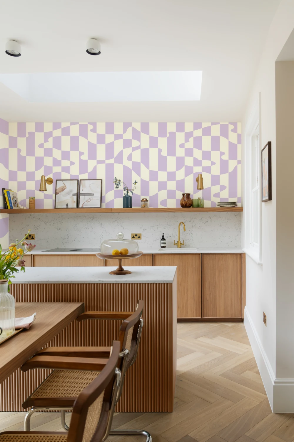 Elizabeth Olwen Stripescape Purple Mural