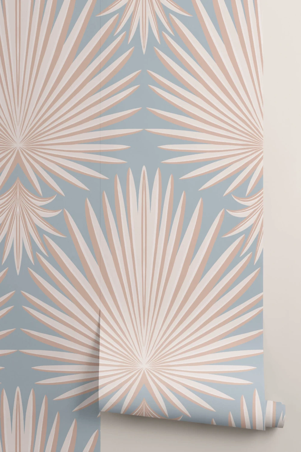Rosa Art Deco Tropical Leaf Repeat Print Fototapet