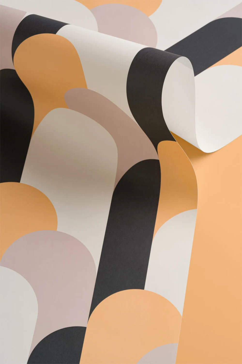 Cream Art Deco Arches Repeat Print Behang Muurschildering