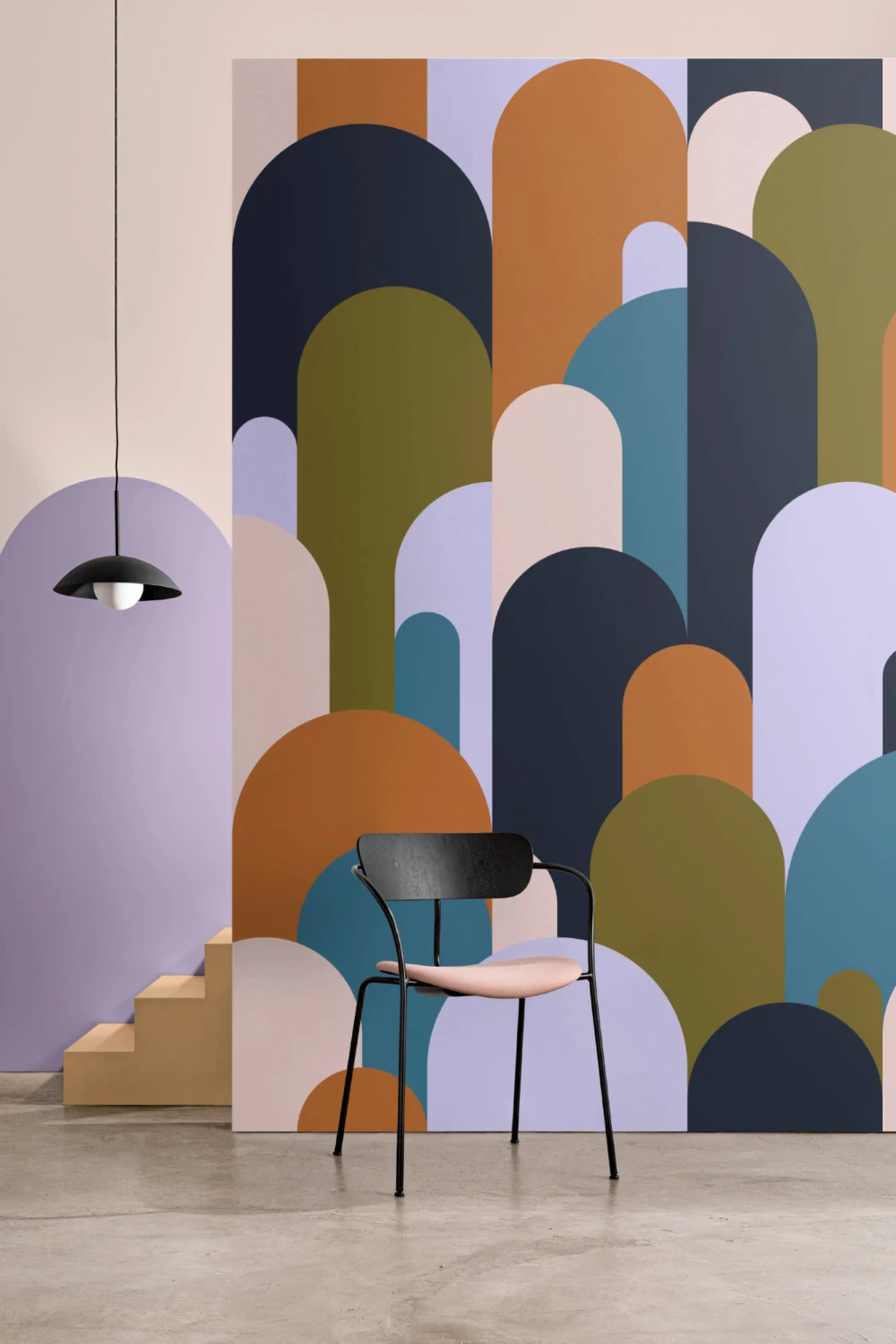 Multicolour Art Deco Arches Repeat Print Wallpaper Mural