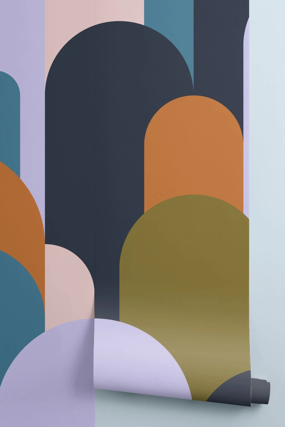 Multicolour Art Deco Arches Repeat Print Wallpaper Mural