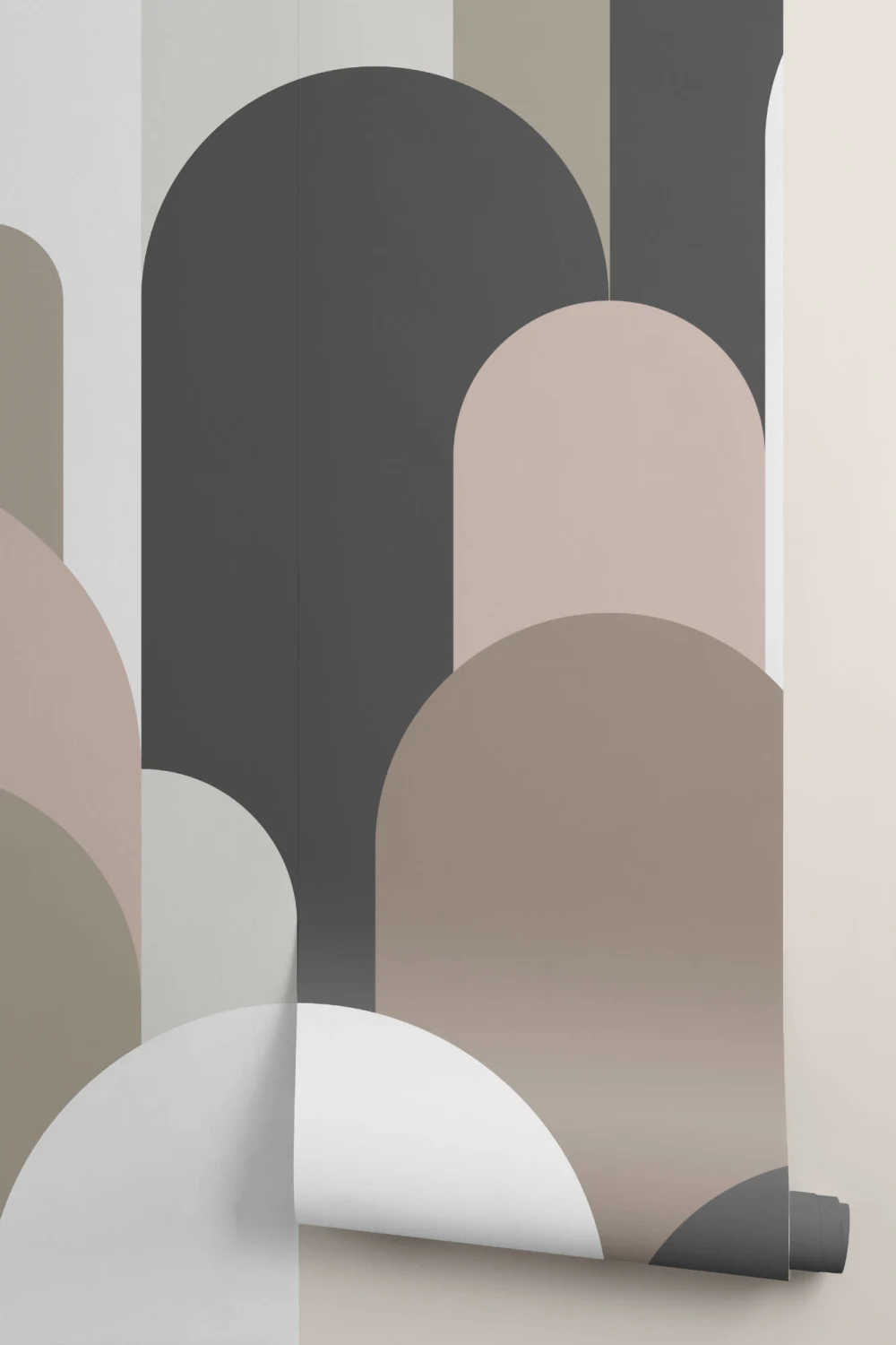 Neutral Art Deco Arches Repeat Print Wallpaper Mural