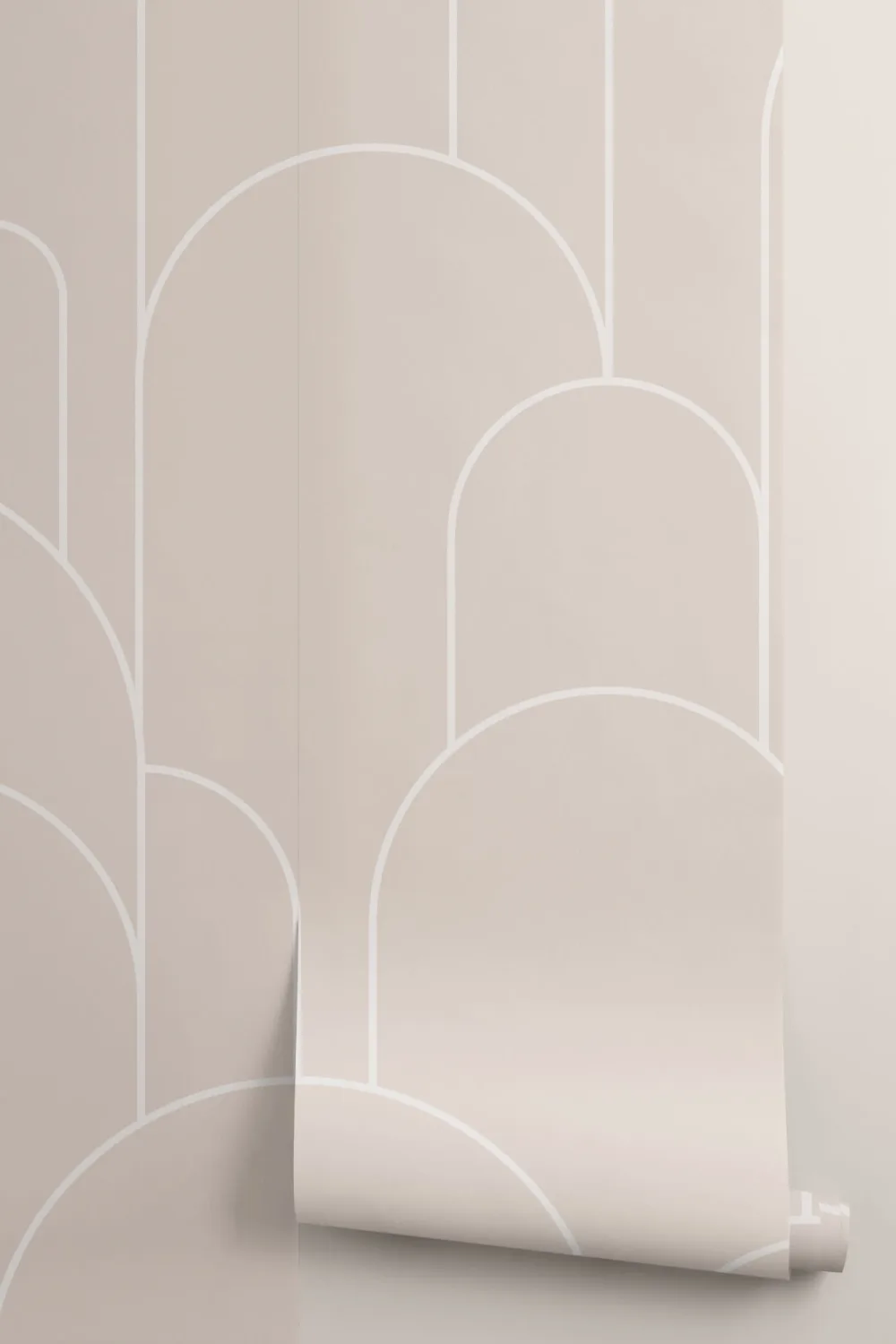 Pink Art Deco Arch Outlines Wallpaper Mural