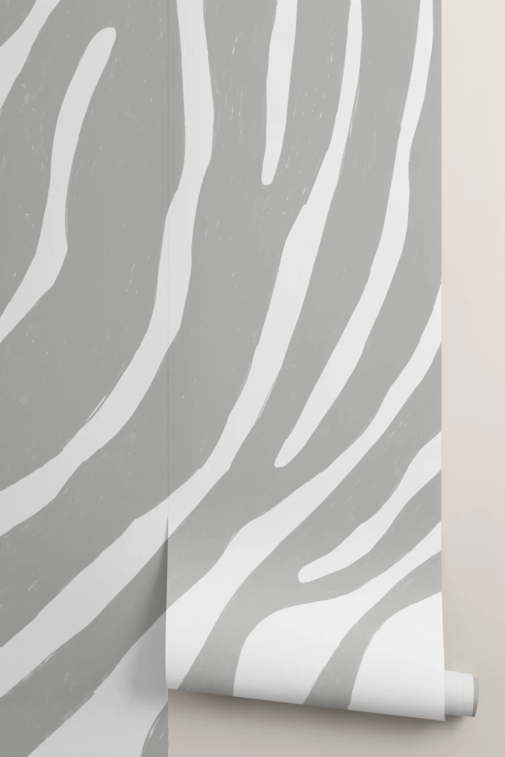 Gray Zebra Print Wallpaper Mural