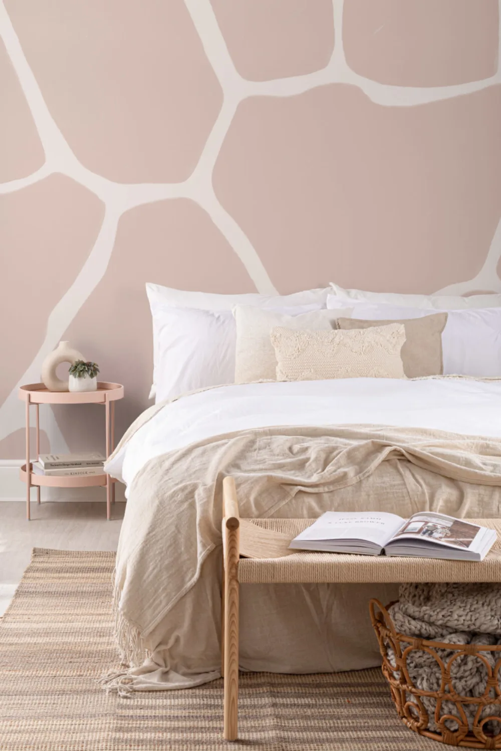 Pink Giraffe Print Wallpaper Mural