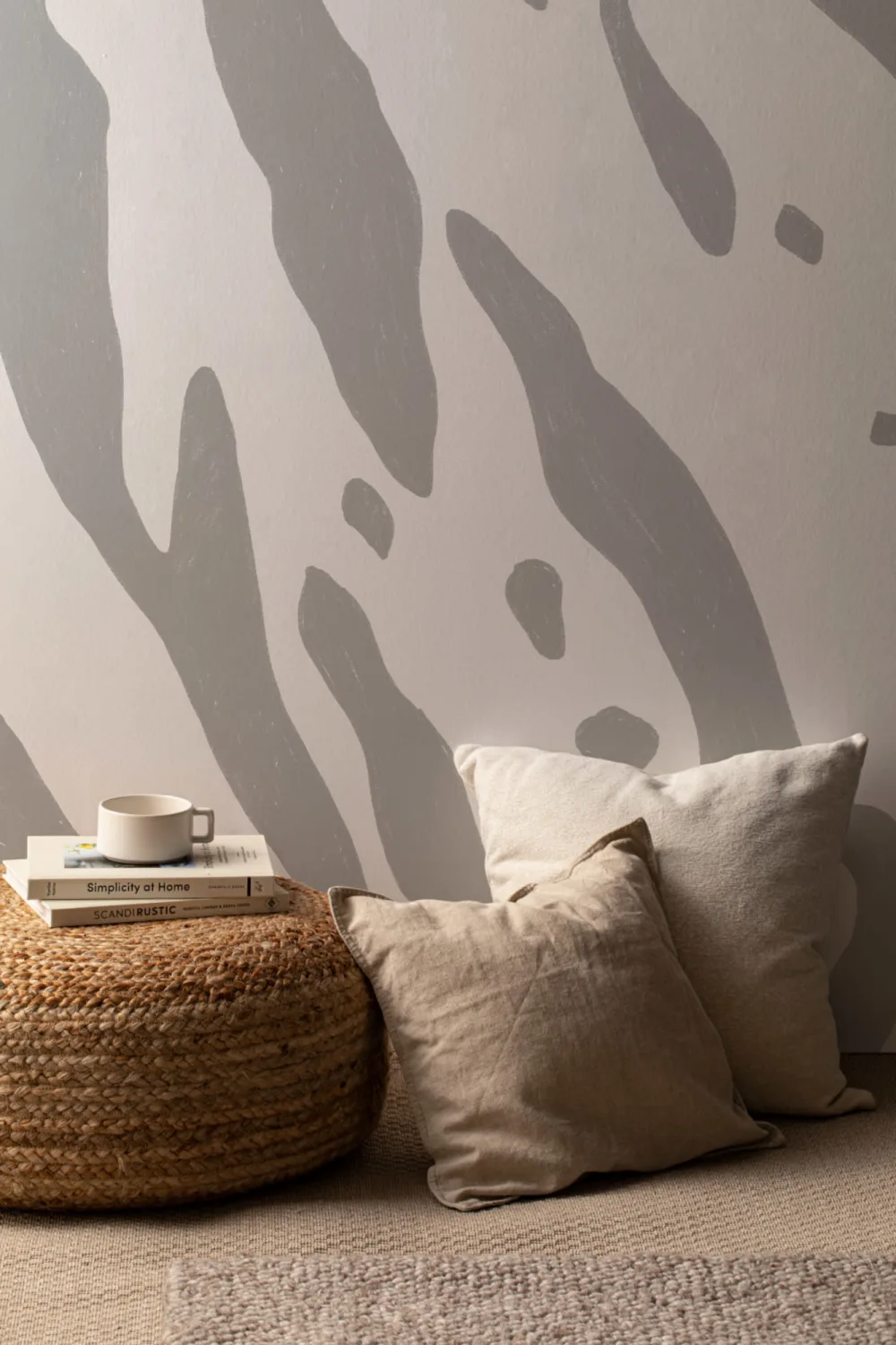 Mural Papel Pintado Estampado Tigre Gris