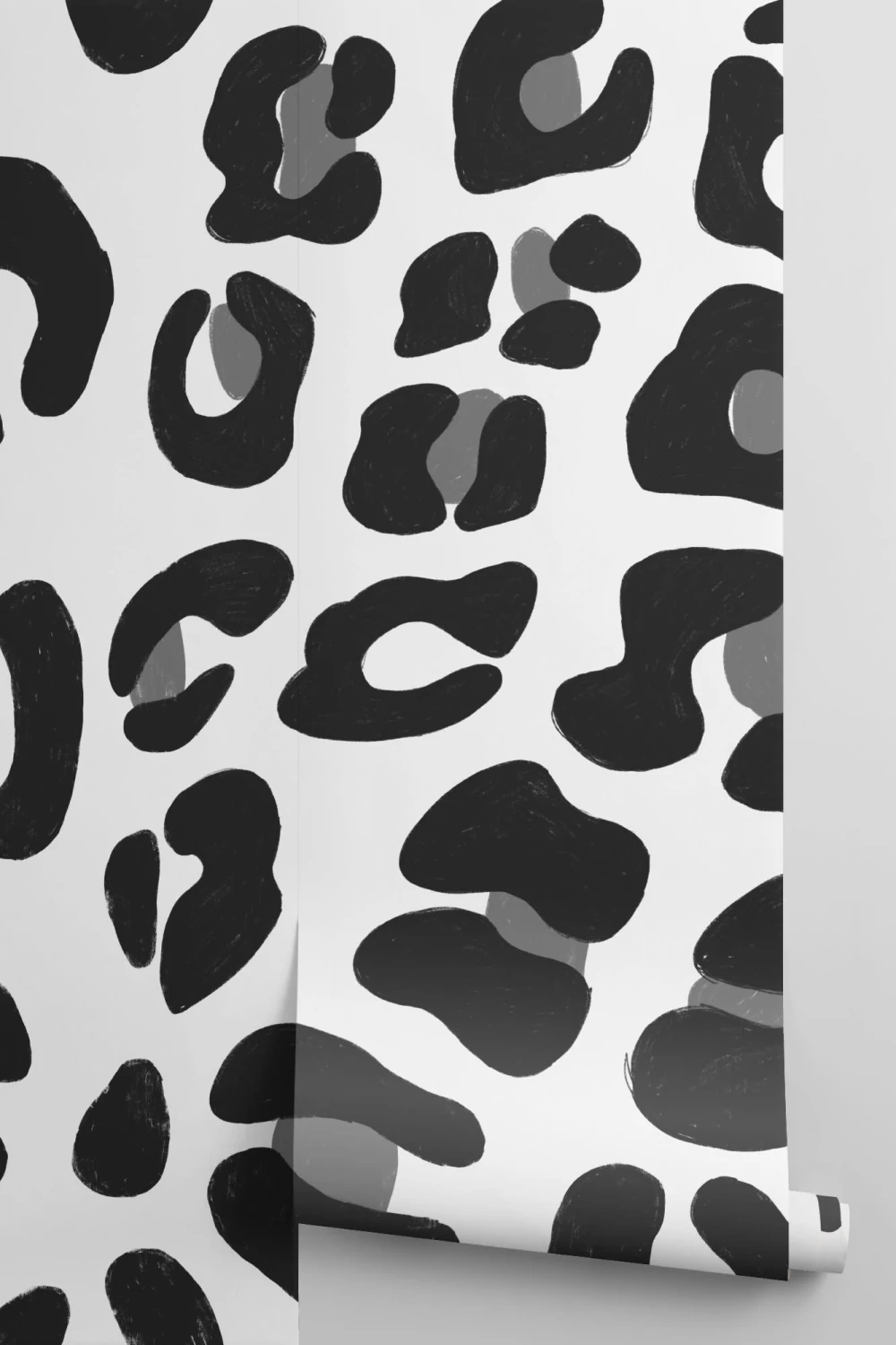 Svartvitt Leopard Print Wallpaper Mural