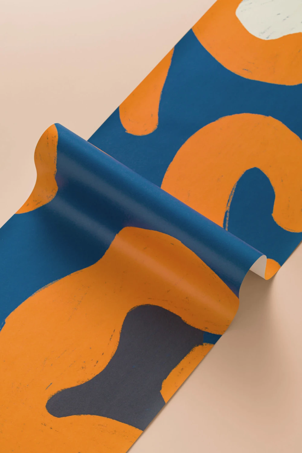 Fototapete Orange-Blauer Leopardendruck