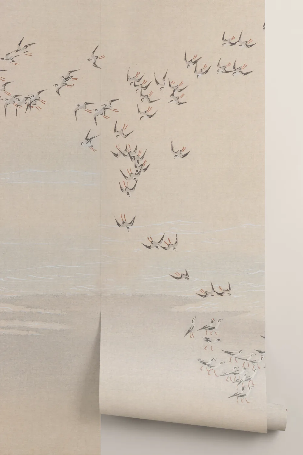 Fototapeta inspirowana sztuką Flocking Beige Bird Serenity