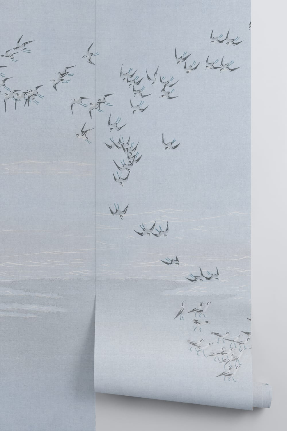 Blå fugleflok Landskabelig dyrekunst Fototapet