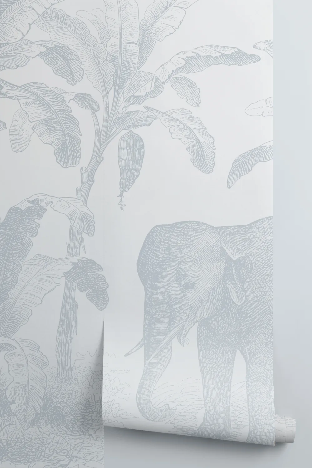 Blue Vintage Explorer Elephant Wallpaper Mural