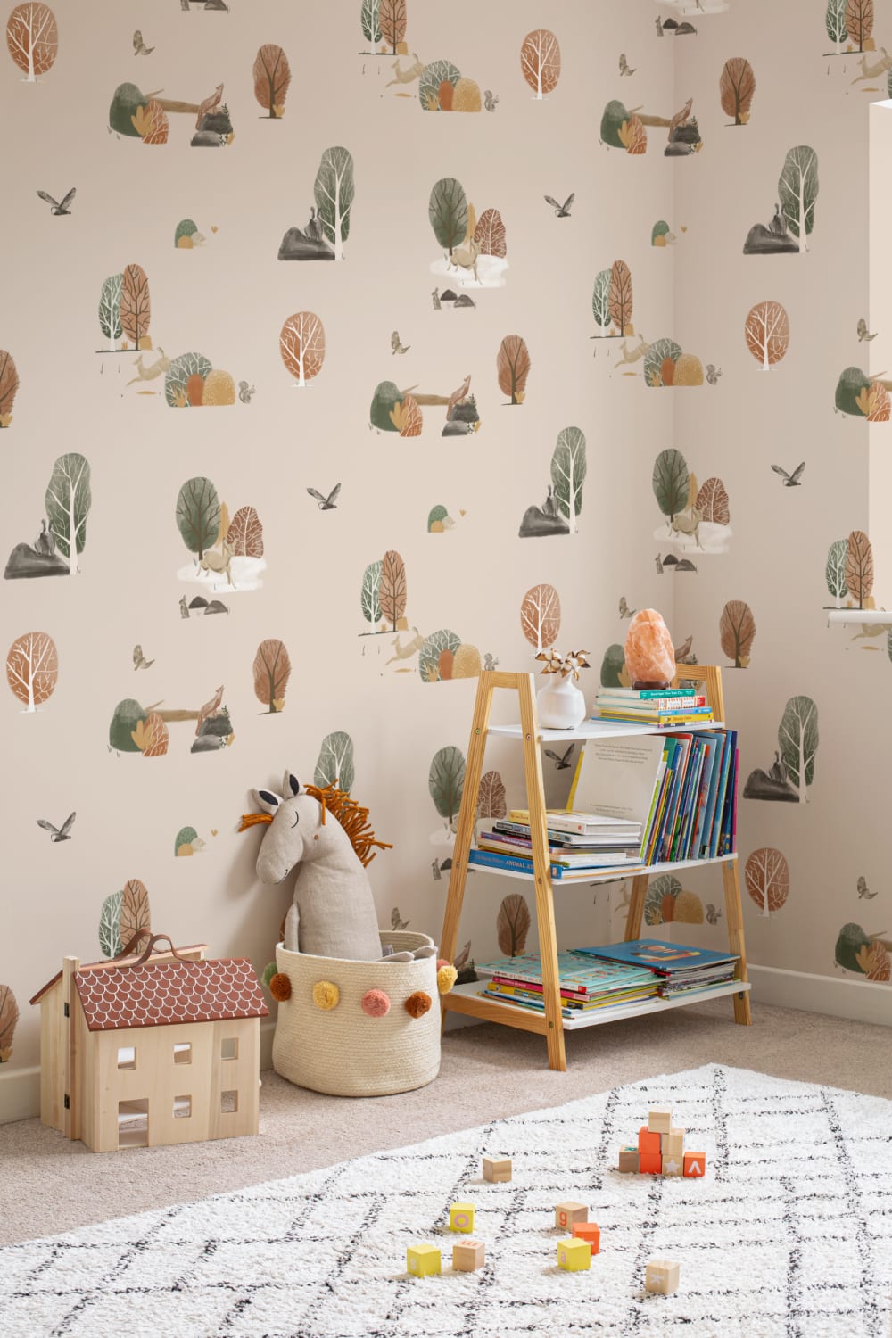 Papel Pintado Niños con Motivos de Animales del Bosque en Otoño