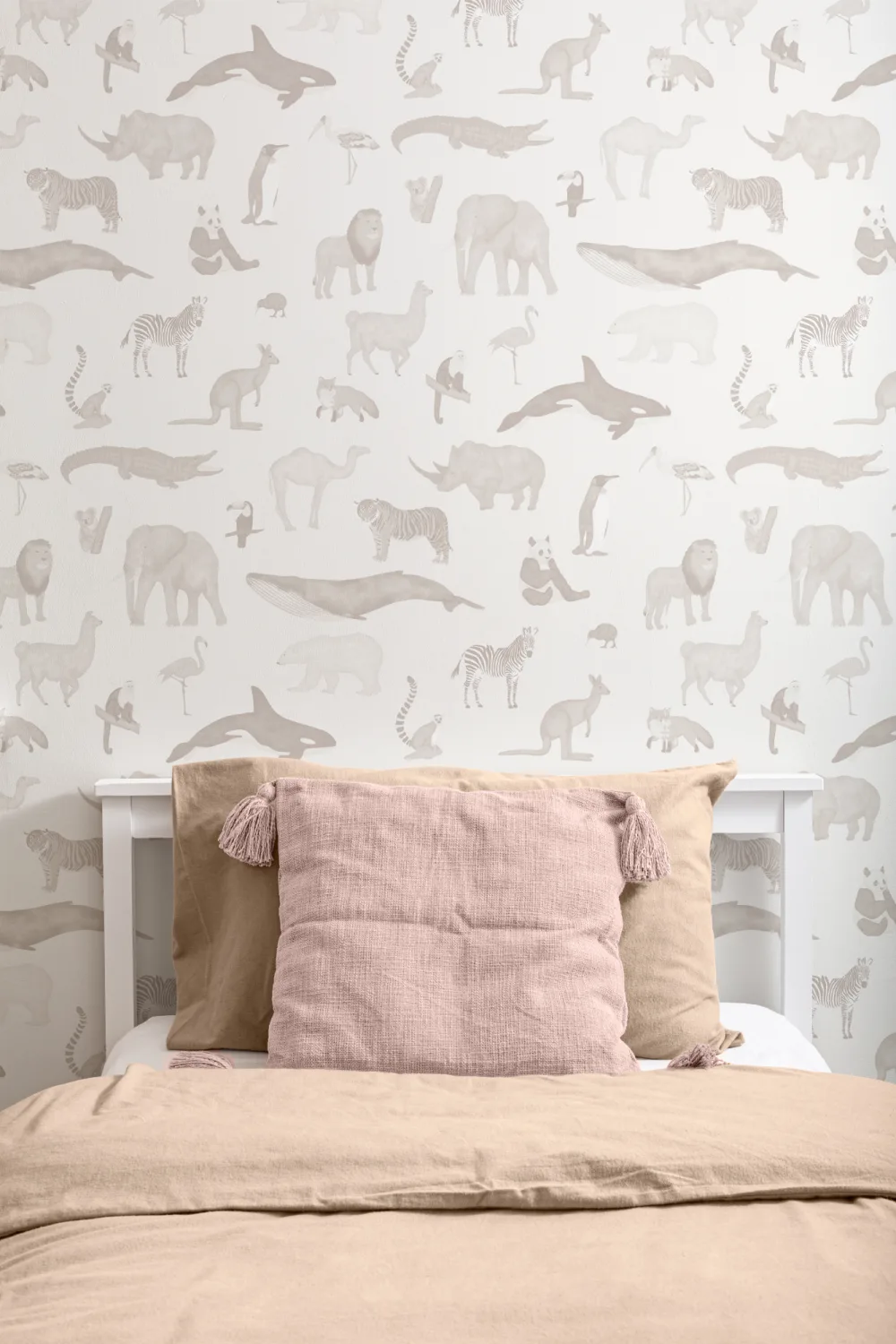 Akvarelli Eläimet Neutraali Toista kuvio Tapetti