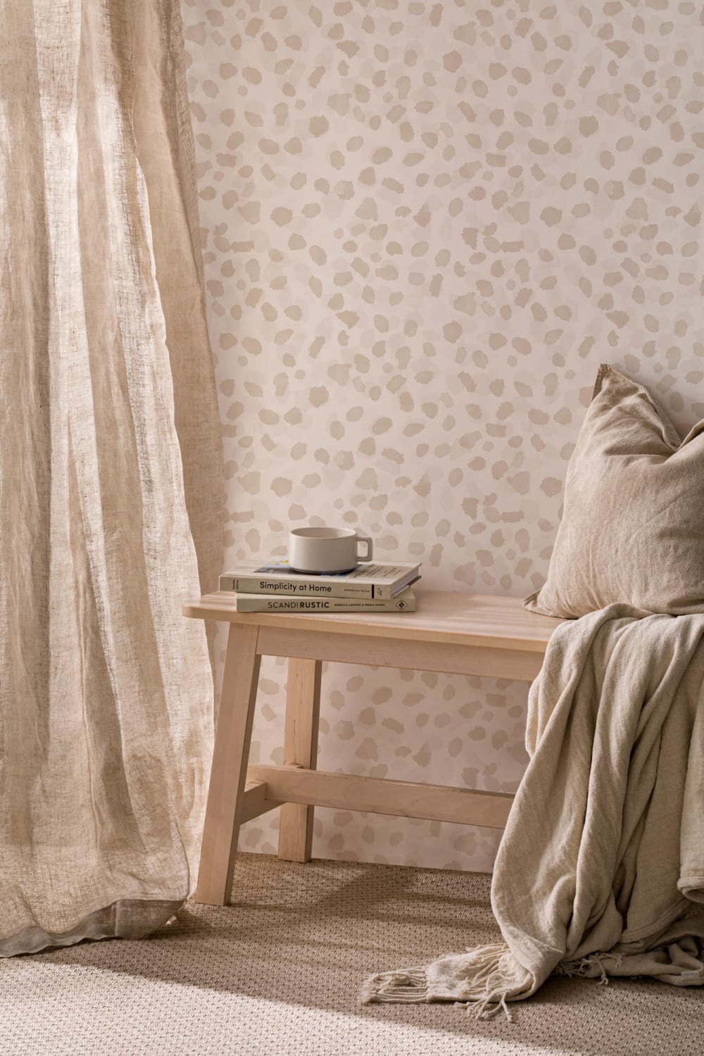 Papier Peint Guépard Moderne en Beige