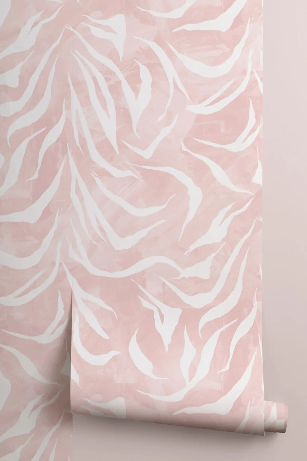 Papier Peint Abstrait à Imprimé Tigre Rose et Blanc