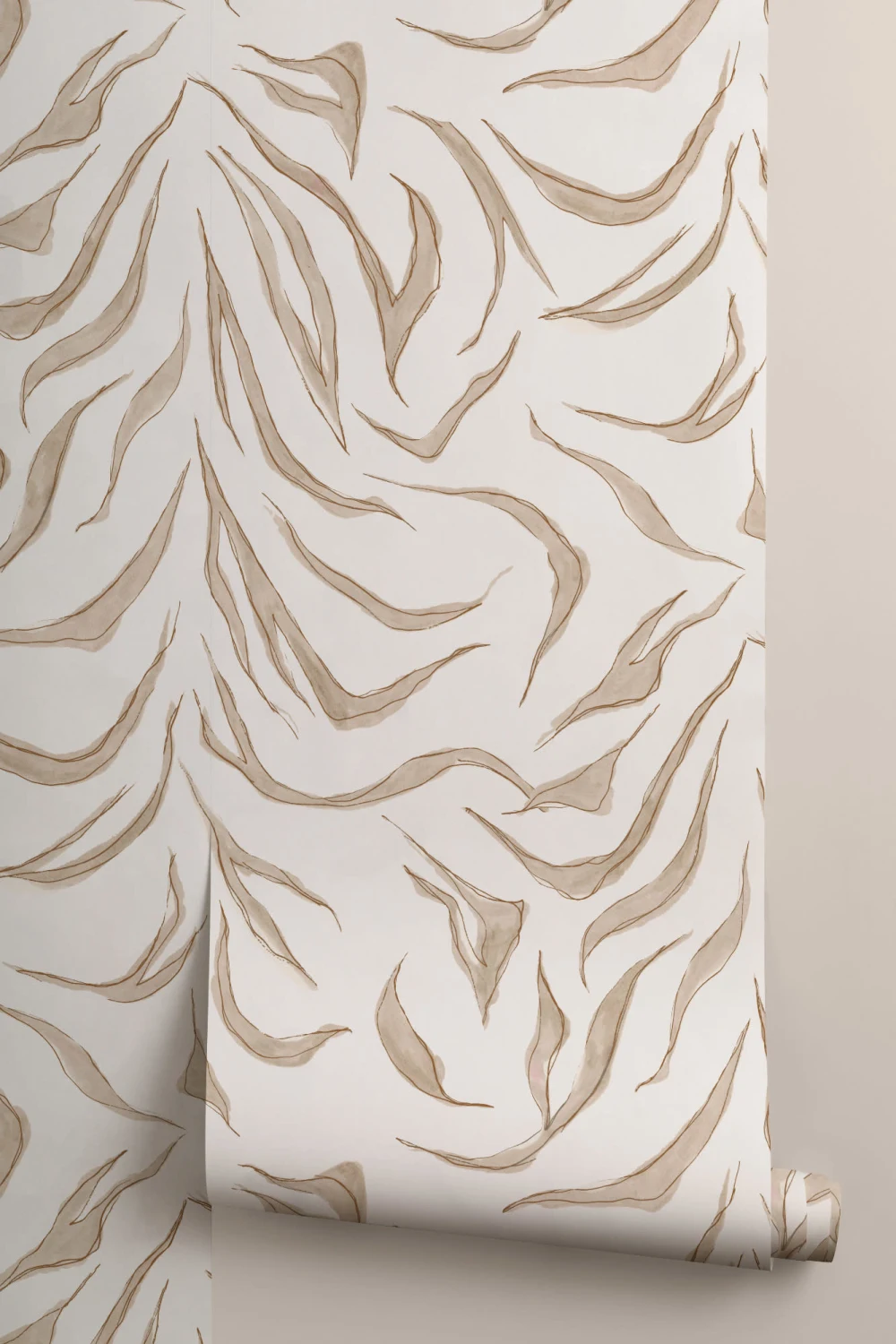 Minimalist Neutral Tiger Print Repeat Pattern Wallpaper