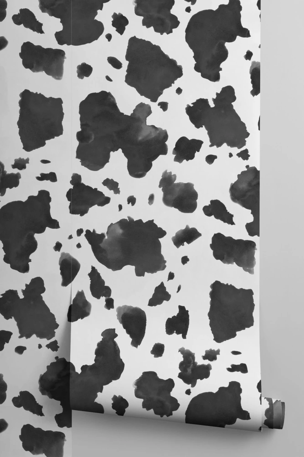 Papel Pintado Efecto Piel de Vaca Blanco y Negro