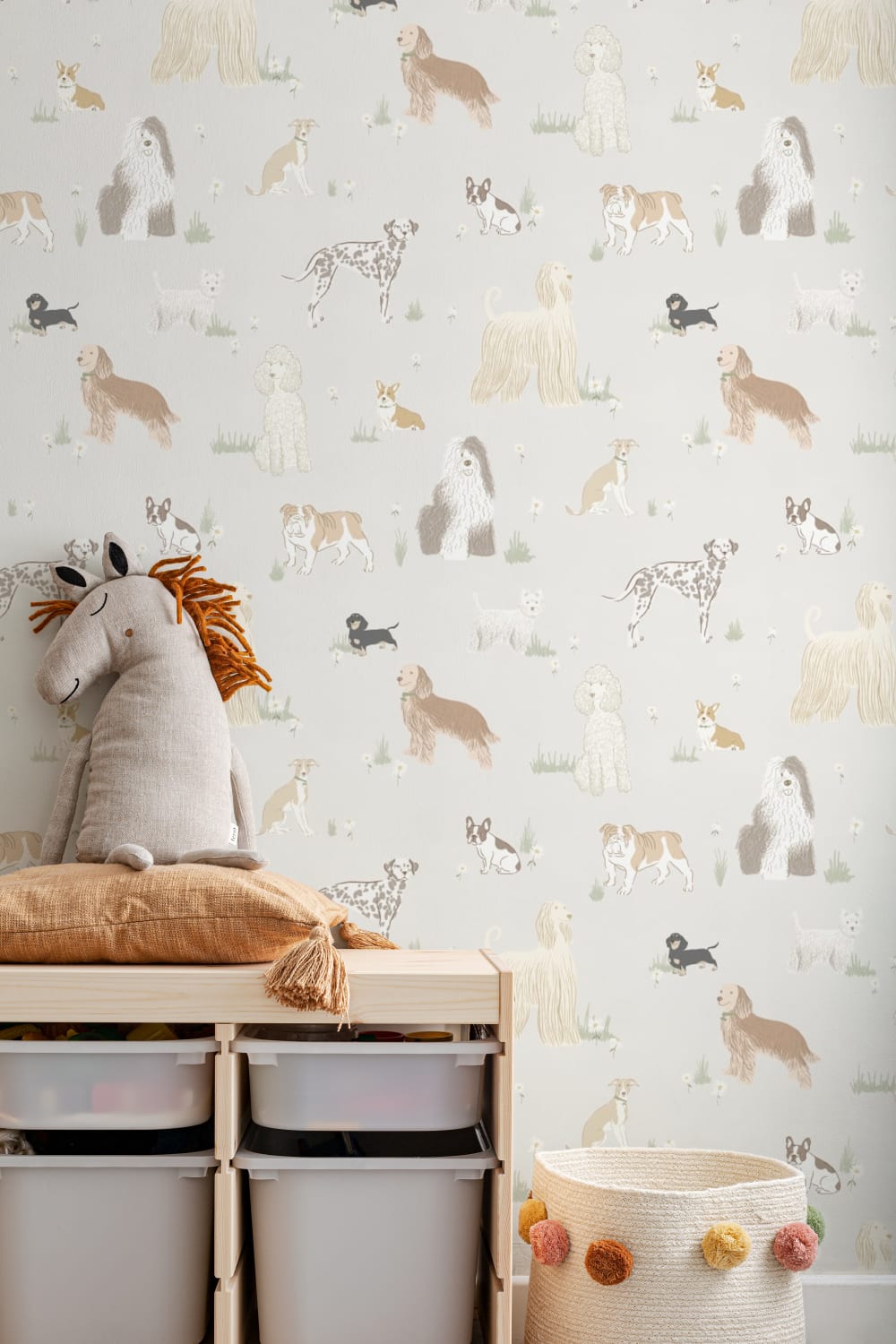 Neutrale Hondenpret Dierenmuurschildering