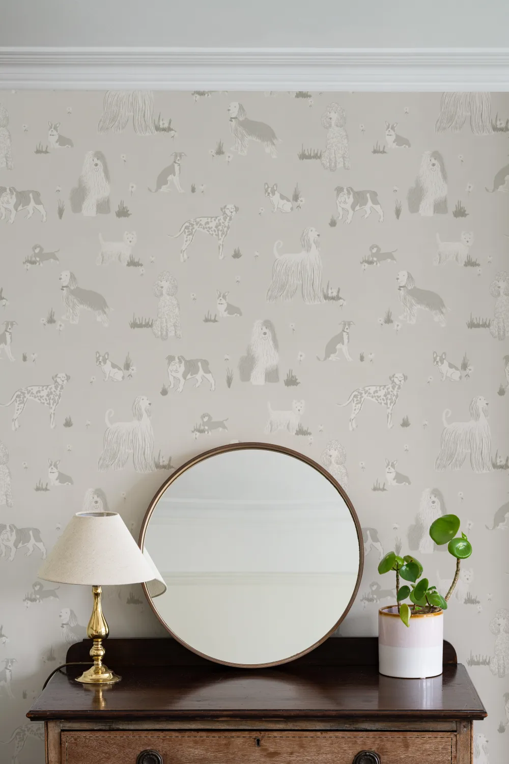 Grey Playful Dogs Animal Mural
