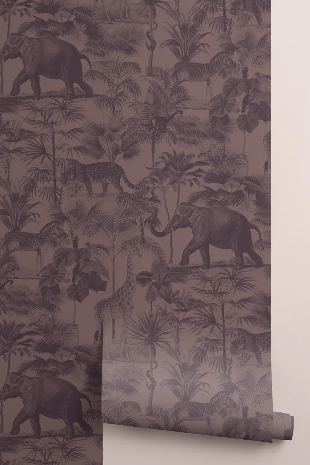 Papel pintado Ciruela Tropical Tonal Animal De La Selva