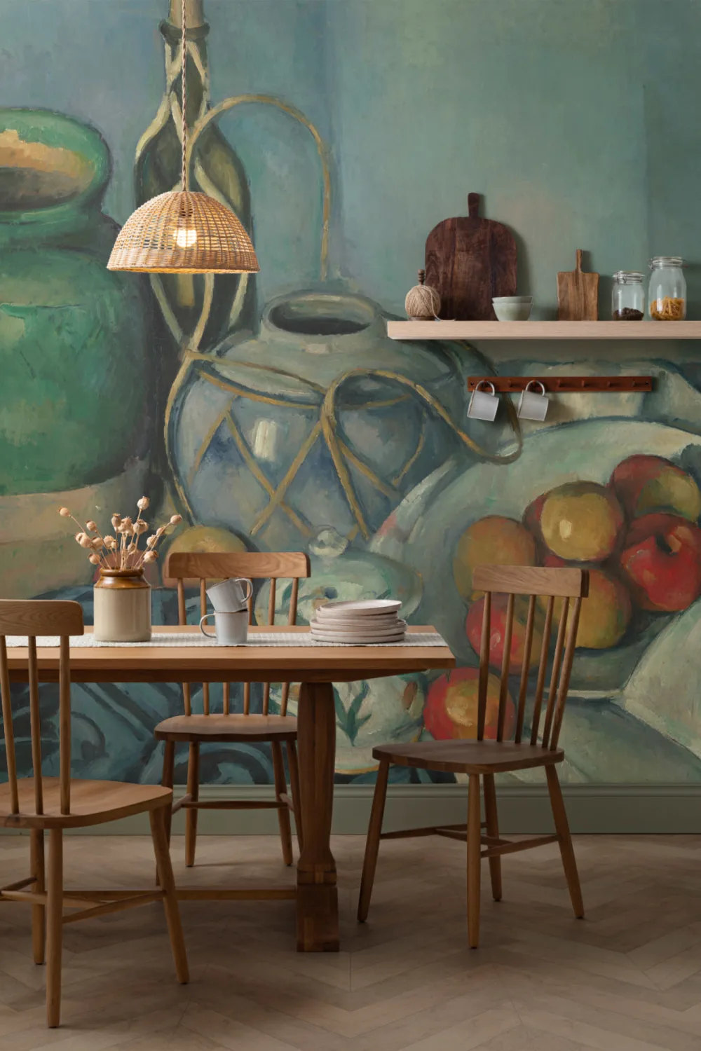 Stilleven met appels van Cezanne Behang Muurschildering