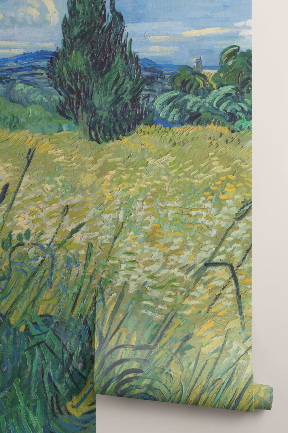 Papel Pintado Campo de Trigo con Cipreses de Van Gogh