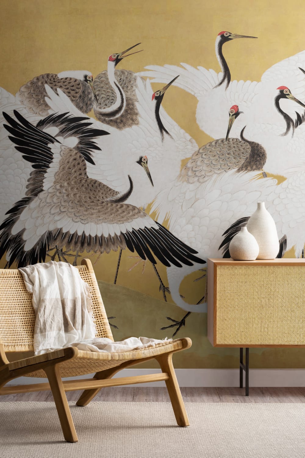 Flock of Cranes by Ishida Yūtei Wall Mural