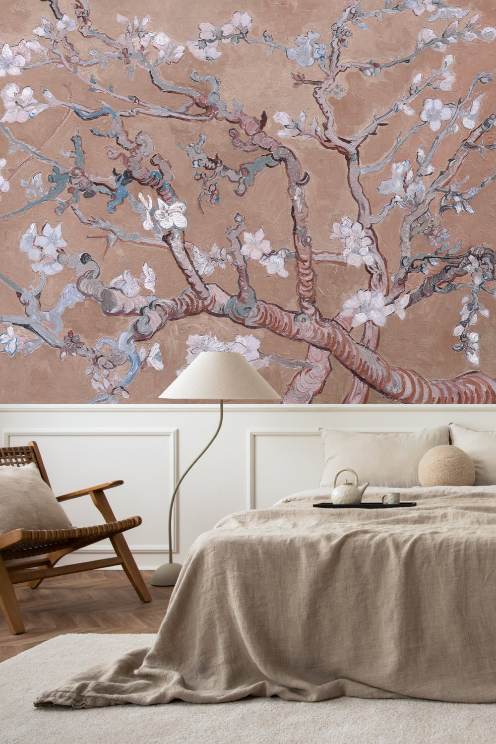 Pink Almond Blossom by Vincent Van Gogh Mural
