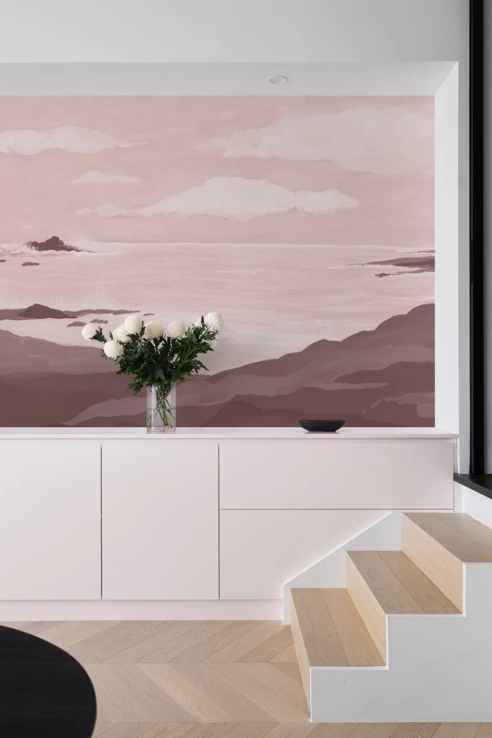 Pink Kystnære Rolighed Landskab Fototapet