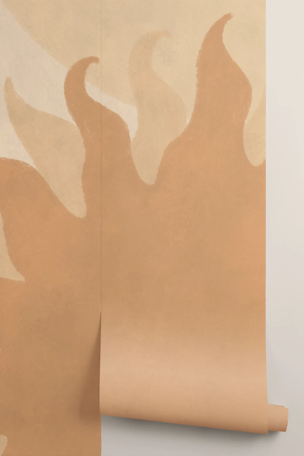 Beige boho fototapet med solstrålemønster i naturstil